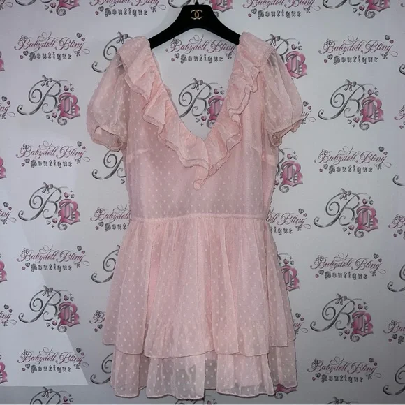 Sugar thrillz dolls kill dress regal dotted dress 3D ruffle frilly polkadot cute - Picture 6 of 12